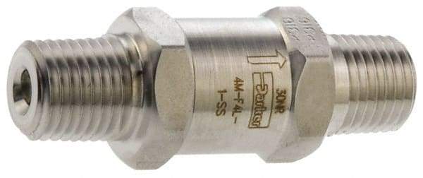 Parker - 6,000 Max psi, 1/4" Pipe, MNPT x MNPT End Connections, Stainless Steel Instrumentation Filter - Micro Rating 1, 316 Grade, Viton Seal - USA Tool & Supply