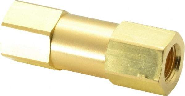 Parker - 3/8" Brass Check Valve - Inline, FNPT x FNPT, 3,000 WOG - USA Tool & Supply
