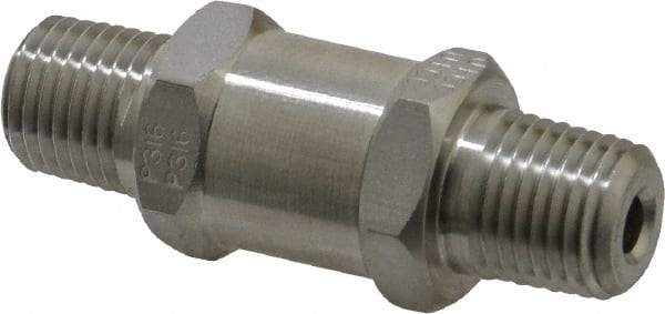 Parker - 1/4" Stainless Steel Check Valve - Inline, MNPT x MNPT, 6,000 WOG - USA Tool & Supply