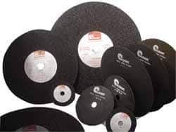 Made in USA - 6" 60 Grit Aluminum Oxide Cutoff Wheel - 1/16" Thick, 1-1/4" Arbor, 6,048 Max RPM, Use with Stationary Tools - USA Tool & Supply