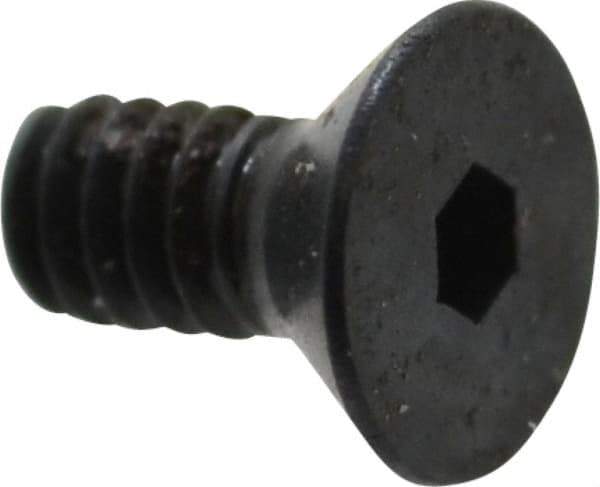 Camcar - #2-56 UNC Hex Socket Drive, 82° Flat Screw - Alloy Steel, Black Oxide Finish, Fully Threaded, 3/16" OAL - USA Tool & Supply