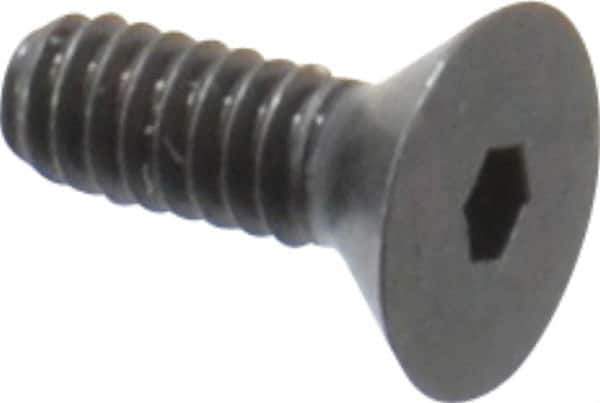 Camcar - #2-56 UNC Hex Socket Drive, 82° Flat Screw - Alloy Steel, Black Oxide Finish, Fully Threaded, 1/4" OAL - USA Tool & Supply