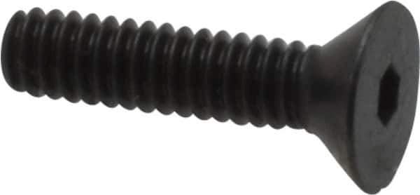 Camcar - #2-56 UNC Hex Socket Drive, 82° Flat Screw - Alloy Steel, Black Oxide Finish, Fully Threaded, 3/8" OAL - USA Tool & Supply