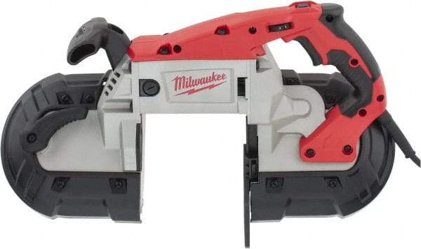 Milwaukee Tool - 120 Volt, Electric Handheld Bandsaw - 5 Inch (Round) and 5 x 5 Inch (Rectangular) Depth of Cut, 380 SFPM, 11 Amp - USA Tool & Supply