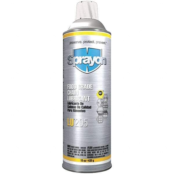 Sprayon - 0.12 Gal Aerosol General Purpose Chain & Cable Lubricant - Food Grade - USA Tool & Supply