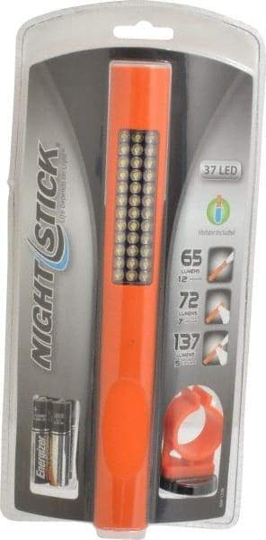 Bayco - White LED Bulb, 137 Lumens, Mini Flashlight - Orange Plastic Body, 4 AAA Alkaline Batteries Included - USA Tool & Supply
