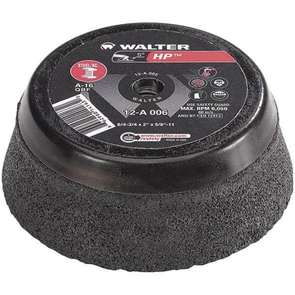 WALTER Surface Technologies - 6" Diam, Surface Grinding Wheel - Aluminum Oxide/Silicon Carbide Blend, Type 11, 6,800 Max RPM, Resinoid Bond - USA Tool & Supply