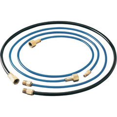 Dynabrade - 1/4" ID x 3/8" OD 6' Long Hose - Female/Male Ends, 90 Working psi, 1/4" Fitting, Black & Blue - USA Tool & Supply