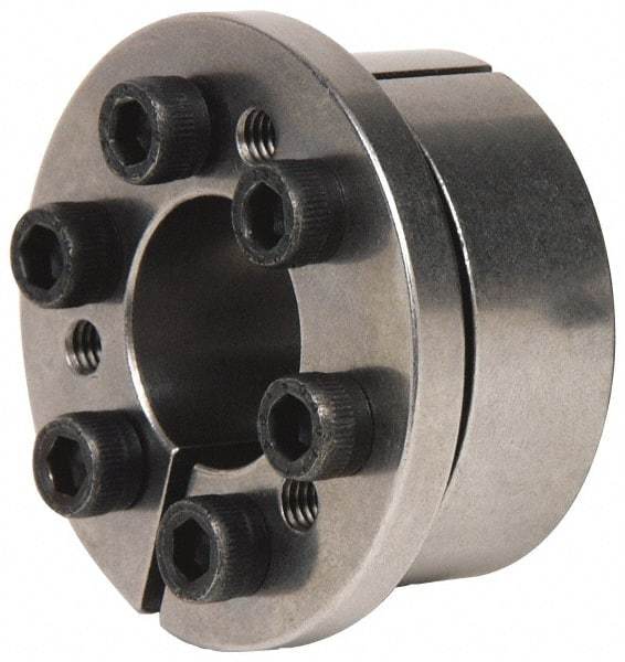 Climax Metal Products - M6 Thread, 1-1/8" Bore Diam, 2.165" OD, Shaft Locking Device - 6 Screws, 7,518 Lb Axial Load, 2.421" OAW, 0.669" Thrust Ring Width, 352 Ft/Lb Max Torque - USA Tool & Supply