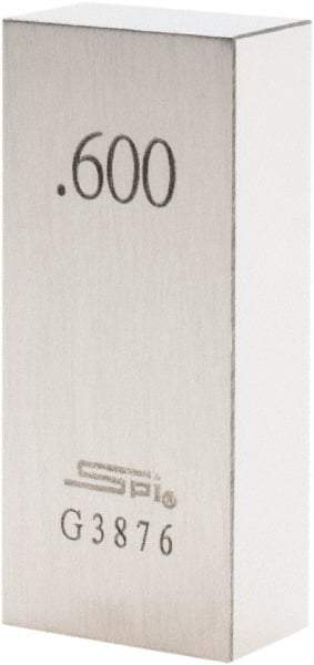 SPI - 0.6" Rectangular Steel Gage Block - Accuracy Grade AS-1, Includes NIST Traceability Certification - USA Tool & Supply