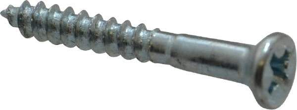 Value Collection - #5, 1" OAL, Phillips Drive, Flat Head Wood Screw - Zinc Plated Steel, Grade 2 - USA Tool & Supply