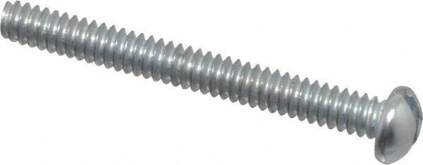 Value Collection - #4-40 UNC, 1" Length Under Head Slotted Drive Machine Screw - Round Head, Grade J82 Steel, Zinc-Plated Finish, Without Washer - USA Tool & Supply