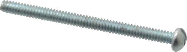 Value Collection - #4-40 UNC, 1-1/2" Length Under Head Slotted Drive Machine Screw - Round Head, Alloy Steel, Zinc-Plated Finish, Without Washer - USA Tool & Supply