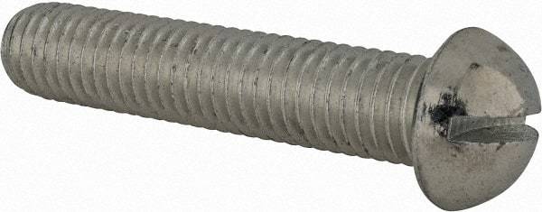 Value Collection - 1/2-13 UNC, 2-1/2" Length Under Head Slotted Drive Machine Screw - Round Head, Alloy Steel, Zinc-Plated Finish, Without Washer - USA Tool & Supply