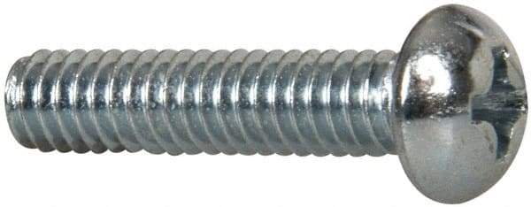 Value Collection - #8-32 UNC, 3/4" Length Under Head Phillips Drive Machine Screw - Round Head, Grade 2 Steel, Zinc-Plated Finish, Without Washer - USA Tool & Supply