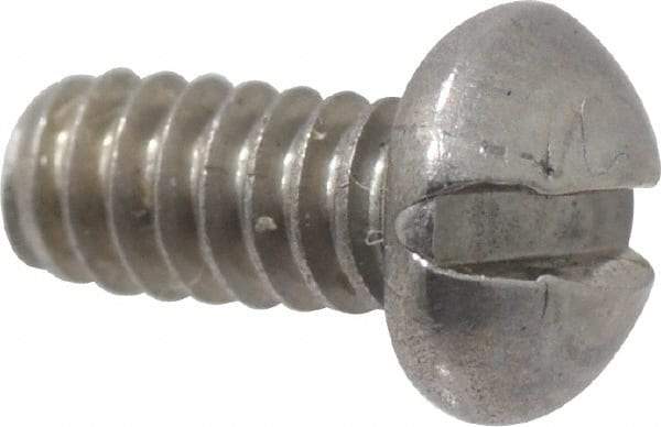 Value Collection - #4-40 UNC, 1/4" Length Under Head Slotted Drive Machine Screw - Round Head, Grade 18-8 Stainless Steel, Uncoated, Without Washer - USA Tool & Supply