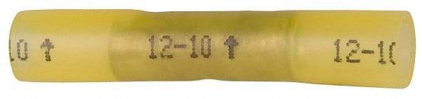 3M - 12 to 10 AWG Compatible, Heat Shrink Partially Insulated, Crimp-On Butt Splice Terminal - Yellow - USA Tool & Supply