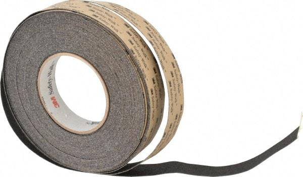 3M - Black Solid Color Anti-Slip Vinyl Tape - 1" Wide x 60' Long, Heavy/High Traffic - USA Tool & Supply