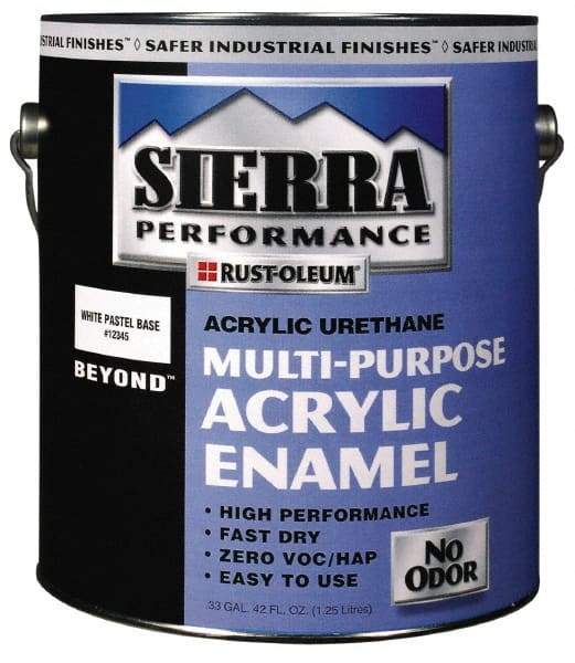 Rust-Oleum - 1 Gal White Gloss Finish Acrylic Enamel Paint - Interior/Exterior, 0 gL VOC Compliance - USA Tool & Supply
