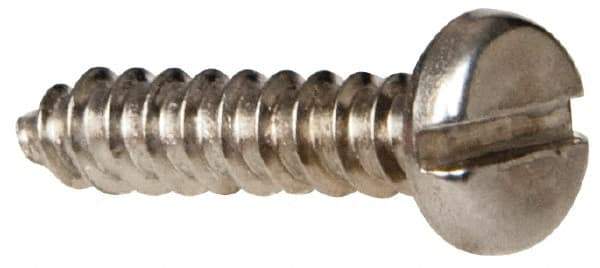 Value Collection - #4 Pan Head Slotted Sheet Metal Screw - Stainless Steel, 1/2" Length Under Head, Grade 316 - USA Tool & Supply