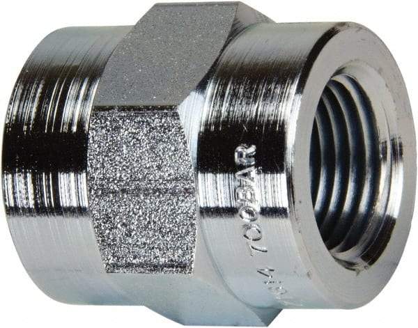 Enerpac - 3/8 NPTF Zinc-Plated Steel Hydraulic Hose Female Coupler - 10,000 psi - USA Tool & Supply