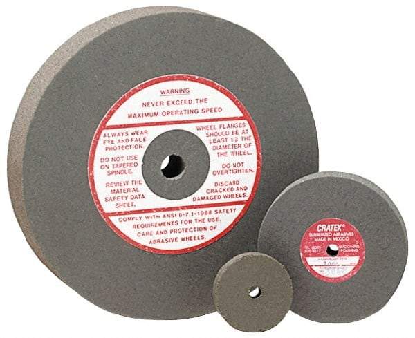Cratex - 4" Diam x 1/2" Hole x 1/4" Thick, Surface Grinding Wheel - Silicon Carbide, Fine Grade, 5,250 Max RPM, Rubber Bond, No Recess - USA Tool & Supply