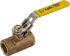 Apollo - 1/2" Pipe, Standard Port, Bronze Standard Ball Valve - 2 Piece, NPT Ends, Locking Lever Handle, 600 WOG, 150 WSP - USA Tool & Supply