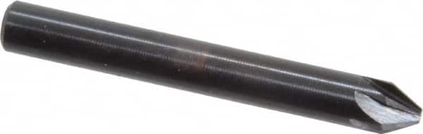 Hertel - 1/4" Head Diam, 1/4" Shank Diam, 6 Flute 60° High Speed Steel Countersink - USA Tool & Supply