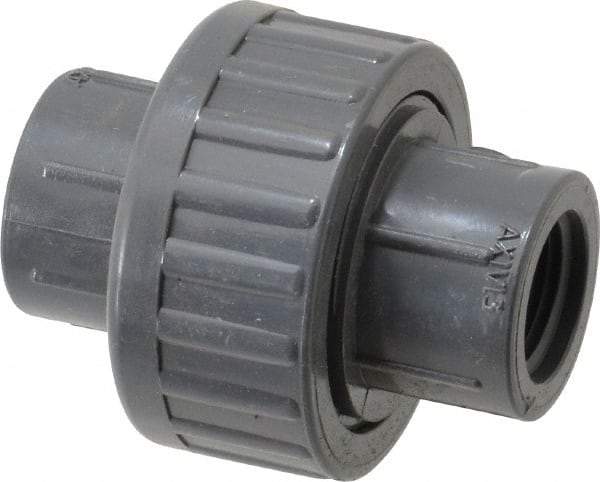 Value Collection - 3/8" PVC Plastic Pipe Union with EPDM O-Ring - Schedule 80, FIPT x FIPT End Connections - USA Tool & Supply