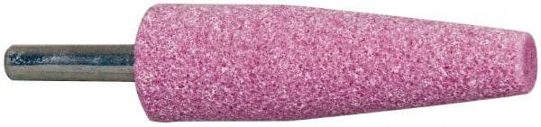 Tru-Maxx - 3/4" Head Diam x 2-1/2" Thickness, A1, Cone End, Aluminum Oxide Mounted Point - Pink, Medium Grade, 60 Grit, 20,960 RPM - USA Tool & Supply