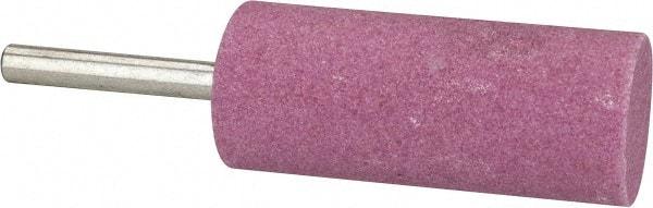 Tru-Maxx - 1" Head Diam x 2-1/2" Thickness, W223, Cylinder End, Aluminum Oxide Mounted Point - Pink, Medium Grade, 60 Grit, 12,370 RPM - USA Tool & Supply