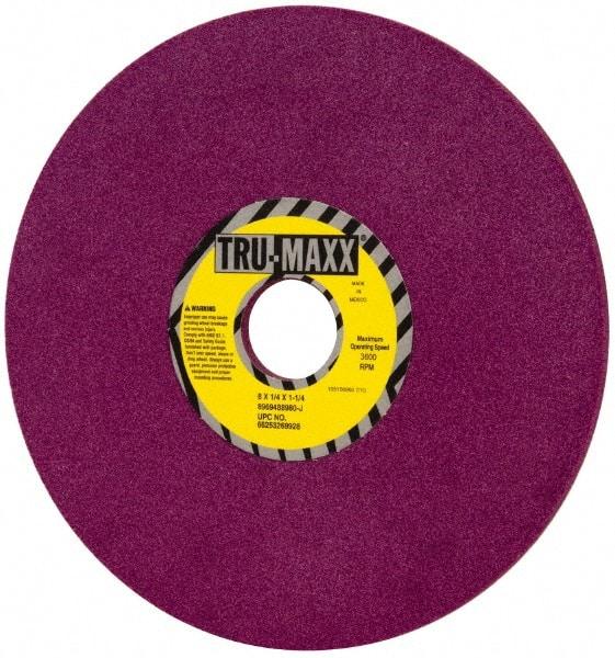 Tru-Maxx - 8" Diam x 1-1/4" Hole x 1/4" Thick, J Hardness, 80 Grit Surface Grinding Wheel - Aluminum Oxide, Type 1, Medium Grade, 3,600 Max RPM, No Recess - USA Tool & Supply