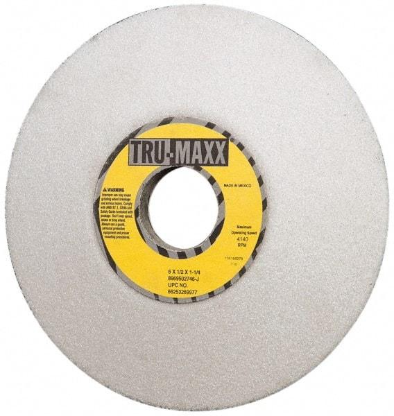 Tru-Maxx - 6" Diam, 1-1/4" Hole Size, 1/2" Overall Thickness, 46 Grit, Type 12 Tool & Cutter Grinding Wheel - Coarse Grade, Aluminum Oxide, J Hardness, 4,140 RPM - USA Tool & Supply