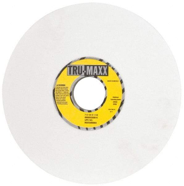 Tru-Maxx - 7" Diam, 1-1/4" Hole Size, 1/2" Overall Thickness, 80 Grit, Type 12 Tool & Cutter Grinding Wheel - Medium Grade, Aluminum Oxide, K Hardness, 3,600 RPM - USA Tool & Supply