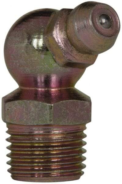 Value Collection - 65° Head Angle, 1/8 NPT Steel Standard Grease Fitting - 11.11mm Hex - USA Tool & Supply