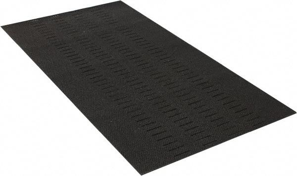 Wearwell - 6' Long x 3' Wide, Dry/Wet Environment, Anti-Fatigue Matting - Black, Vinyl with Vinyl Base, Beveled on 4 Sides - USA Tool & Supply