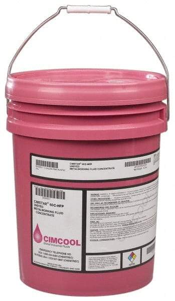 Cimcool - Cimstar 60C-HFP, 5 Gal Pail Cutting Fluid - Semisynthetic, For Boring, Drilling, Grinding, Milling, Reaming, Tapping, Turning - USA Tool & Supply