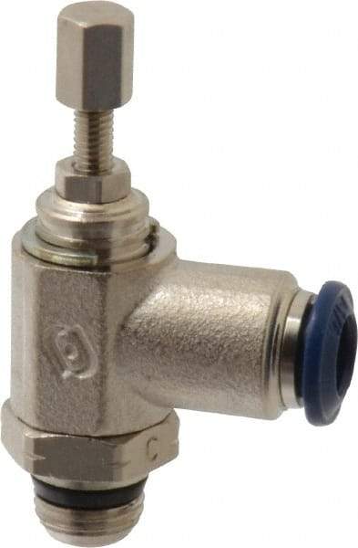 Value Collection - 145 Max psi, Meter Out Screw Adjusted Flow Control Valve - Buna N O Ring, 1/8" Tube Outside Diam - USA Tool & Supply