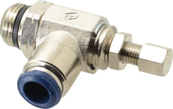Value Collection - 145 Max psi, Meter Out Screw Adjusted Flow Control Valve - Buna N O Ring, 3/8" Tube Outside Diam - USA Tool & Supply