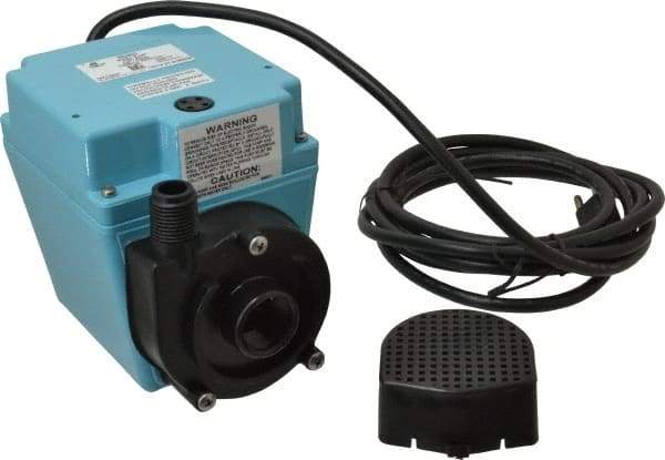 Little Giant Pumps - 670 GPH, 1/15 HP, 8.8 psi, Aluminum Miniature Submersible Pump - 3/4 Inch Inlet, 1/2 Inch MNPT Outlet, 10 Ft. Long Power Cord, 2.5 Amp - USA Tool & Supply