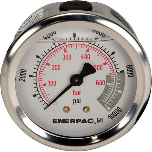 Enerpac - Hydraulic Pressure Gages & Adapters Type: Glycerine Filled Pressure Rating: 10000 - USA Tool & Supply