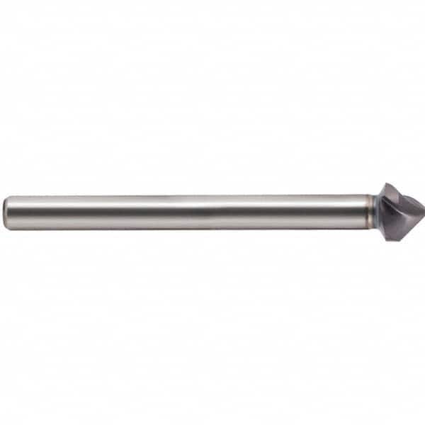 SpyroTec 25mm Head Diam, 3.8mm Cut Diam, 10mm Shank Diam, 3 Flute 90° High Speed Steel Countersink TiAlN Finish, Single End, 10mm Straight Shank, Right Hand Cut