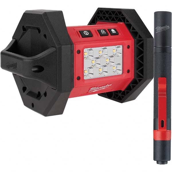 Milwaukee Tool - Cordless Work Lights Voltage: 18 Run Time: 3 hrs. - USA Tool & Supply