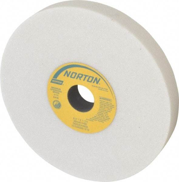 Norton - 8" Diam x 1-1/4" Hole x 1" Thick, I Hardness, 46 Grit Surface Grinding Wheel - Aluminum Oxide, Type 1, Coarse Grade, 3,105 Max RPM, Vitrified Bond, No Recess - USA Tool & Supply