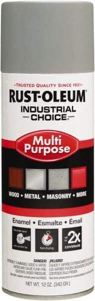 Rust-Oleum - ANSI 61 Light Gray, Gloss, Enamel Spray Paint - 15 to 25 Sq Ft per Can, 12 oz Container, Use on Multipurpose - USA Tool & Supply