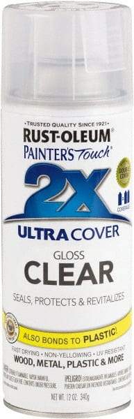 Rust-Oleum - Clear, Gloss, Enamel Spray Paint - 8 Sq Ft per Can, 12 oz Container, Use on Multipurpose - USA Tool & Supply