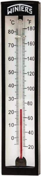 Winters - 20 to 180°F, Industrial Thermometer with Standard Thermowell - 2 Inch Immersion Length, 1-7/8 Inch Stem Length, 6 Inch Long, 1/2 Inch Thread - USA Tool & Supply