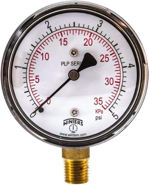 Winters - 5 psi, Pressure Test Gauge and Calibrator - 2-1/2 Inch Diameter - USA Tool & Supply