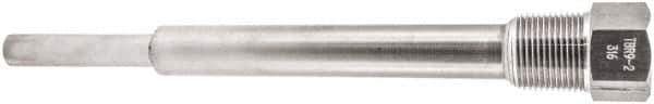 Winters - 10 Inch Overall Length, 3/4 Inch Thread, 316 Stainless Steel Thermowell - 7-1/2 Inch Insertion Length - USA Tool & Supply