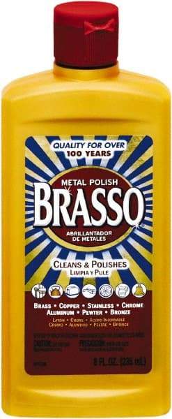 Brasso - 8 Fluid Ounce Liquid Metal Polish - Unscented, Bottle - USA Tool & Supply
